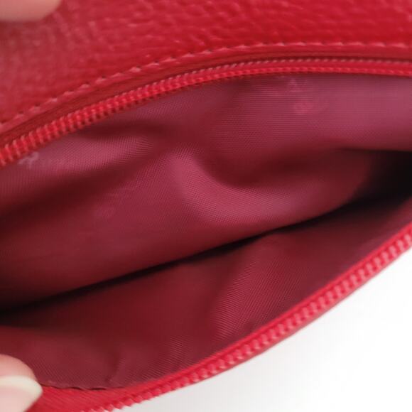 La Bagagerie Shrink Leather Wallet Red Corner Zip Red Geniue Leather Designer - Picture 7 of 10